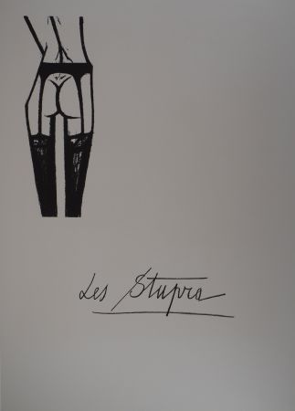 Litografia Buffet - Les Stupra, les jarretelles