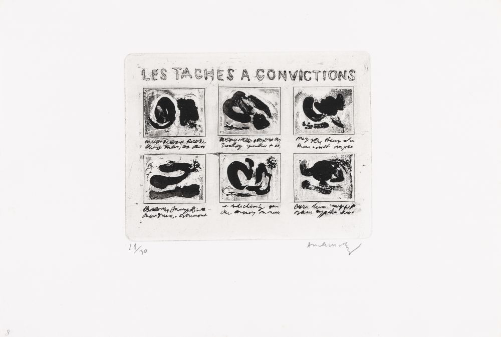 Acquaforte Alechinsky - Les taches à convictions