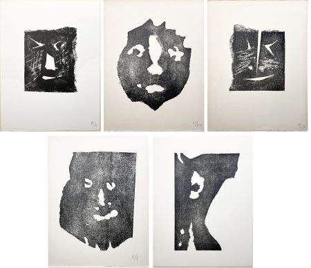 Incisione Picasso - LES TRANSPARENTS : La suite complète des 5 CARTALÉGRAPHIES ORIGINALES (PAB,1967)