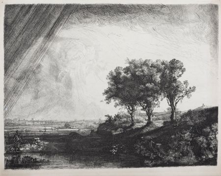 Rotocalcografia Rembrandt - Les trois arbres