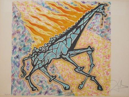 Litografia Dali - Les vitraux - la girafe