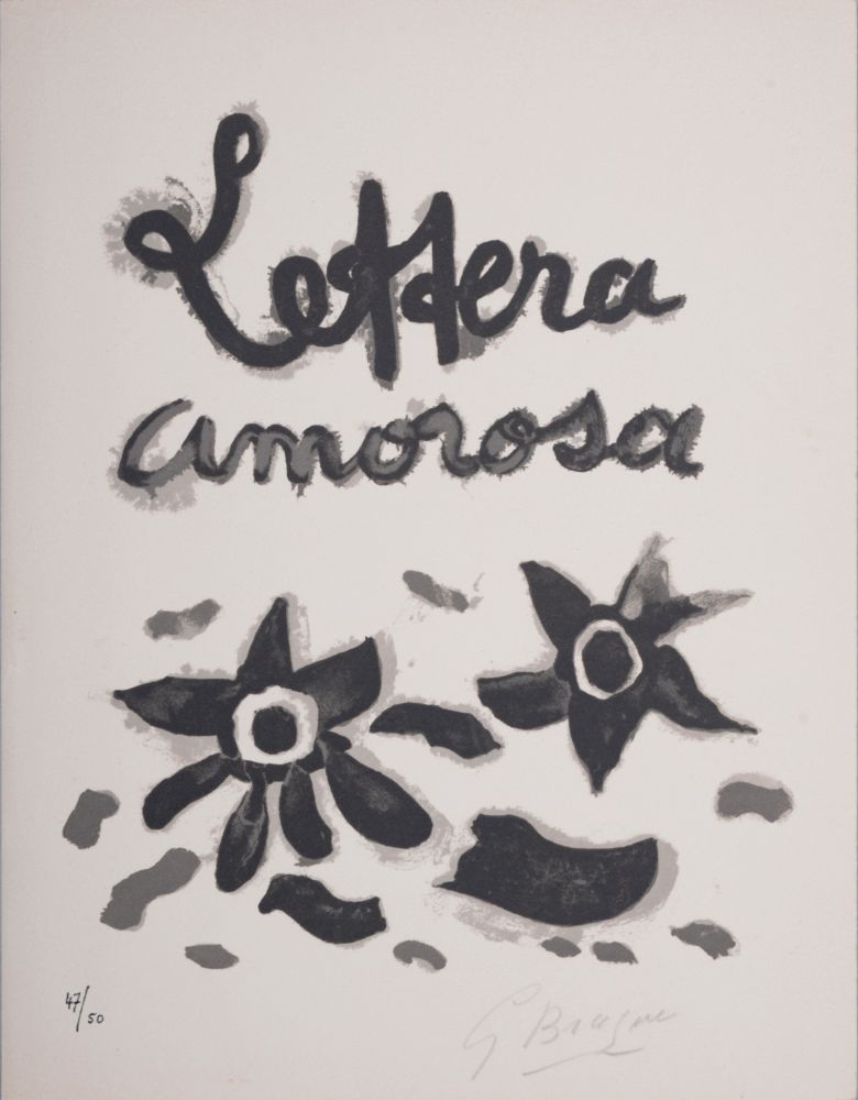 Litografia Braque - Lettera Amorosa, 1963 - Original lithograph cover (Hand-signed!)