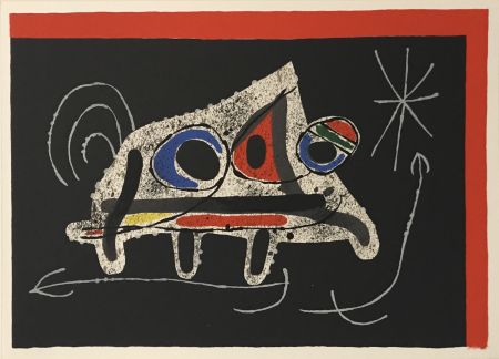 Litografia Miró - Lezard aux Plumes d'or (M.790)