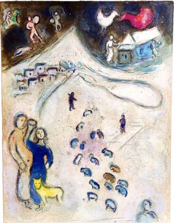 Litografia Chagall - L'HIVER (Winter, from Daphnis & Chloé. 1961)