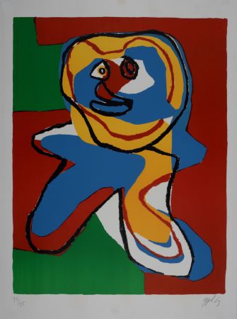 Litografia Appel - L'homme souriant, 1969 - Hand-signed