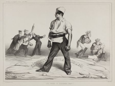 Litografia Daumier - Liberté de la Presse - Ne vous y frottez pas!