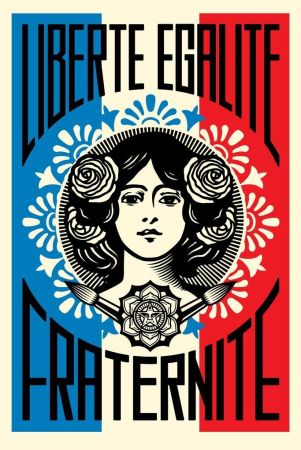 Litografia Fairey - Liberté Égalité Fraternité