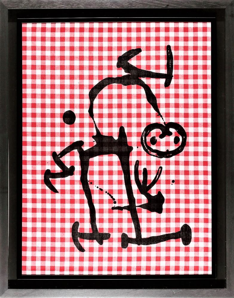 Litografia Miró - L'Illetre aux carreaux rouges