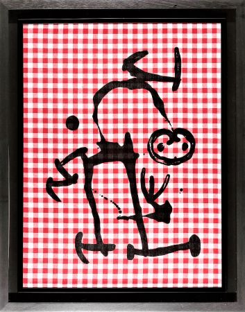 Litografia Miró - L'Illetre aux carreaux rouges
