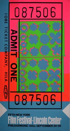 Serigrafia Warhol - Lincoln Center Ticket, 1967
