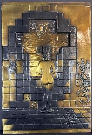 Multiplo Dali - Lincoln in Dalivision Bronze Bas Relief with Original Box