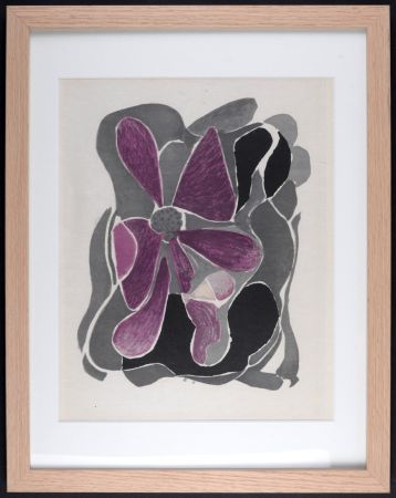 Litografia Braque - L'Iris, 1963 - Framed
