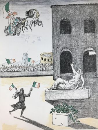Litografia De Chirico - L'Italia del centenario 