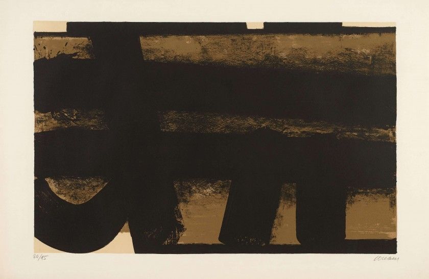 Litografia Soulages - Lithographie 35 – 1974
