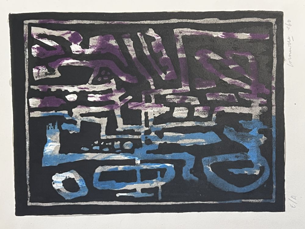 Litografia Corneille - Lithographie ancienne 1960. Composition Abstraite pour la revue Signe, Imre Pan