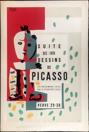 Litografia Picasso - LITHOGRAPHIE EN COULEURS SIGNÉE AU CRAYON POUR L' AFFICHE ORIGINALE VALLAURIS VERVE (1953).