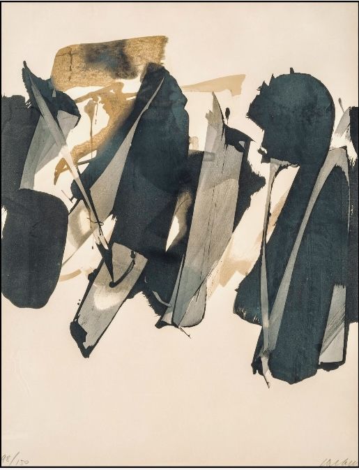 Litografia Soulages - Lithographie n°14 – 1964