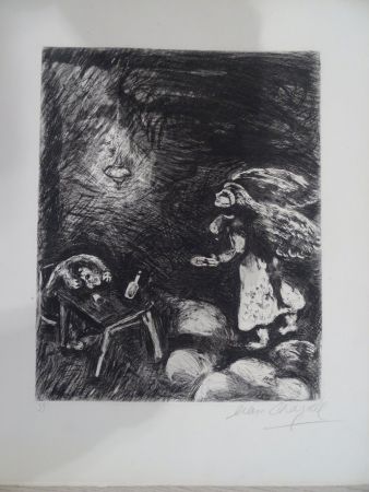 Acquaforte Chagall - L'Ivrogne et sa Femme