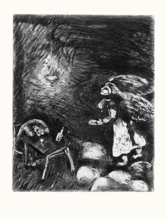 Acquaforte Chagall - L'ivrogne et sa femme