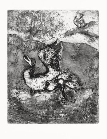Acquaforte Chagall - L'Oiseau blessé d'une flèche