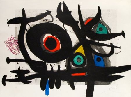 Incisione Miró - L'oiseau destructeur