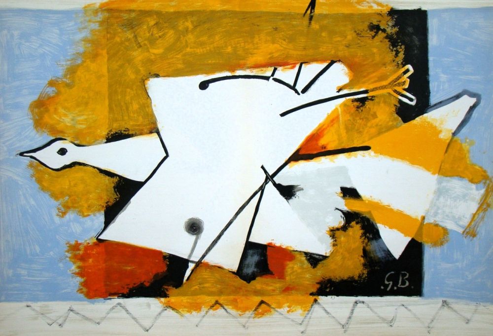 Litografia Braque (After) - L'oiseau jaune