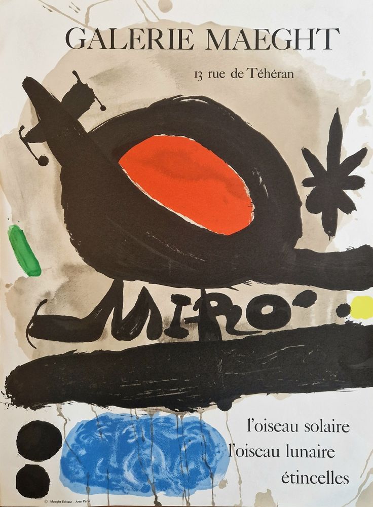 Manifesti Miró - L'oiseau solaire, l'oiseau lunaire, énticelles