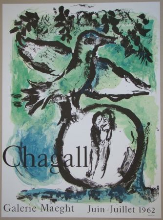 Litografia Chagall - L'oiseau vert