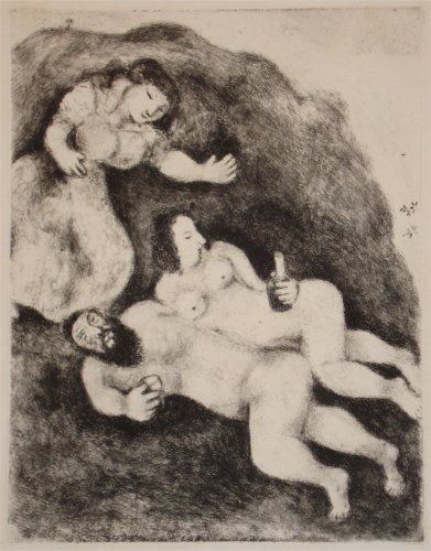 Acquaforte E Acquatinta Chagall - `Lot et ses Filles