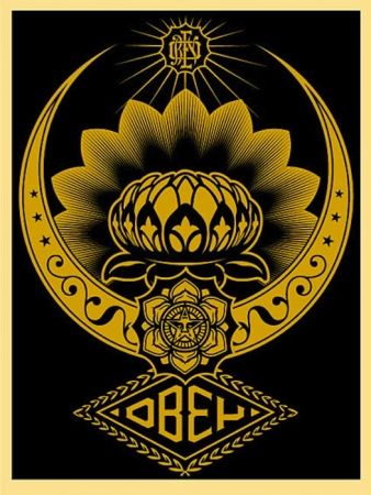 Serigrafia Fairey - Lotus Ornament Gold 