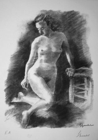 Litografia Bonabel - Louis-Ferdinand Céline - Litographie Originale / Original Lithograph - Autoportrait/Self-portrait - 1945