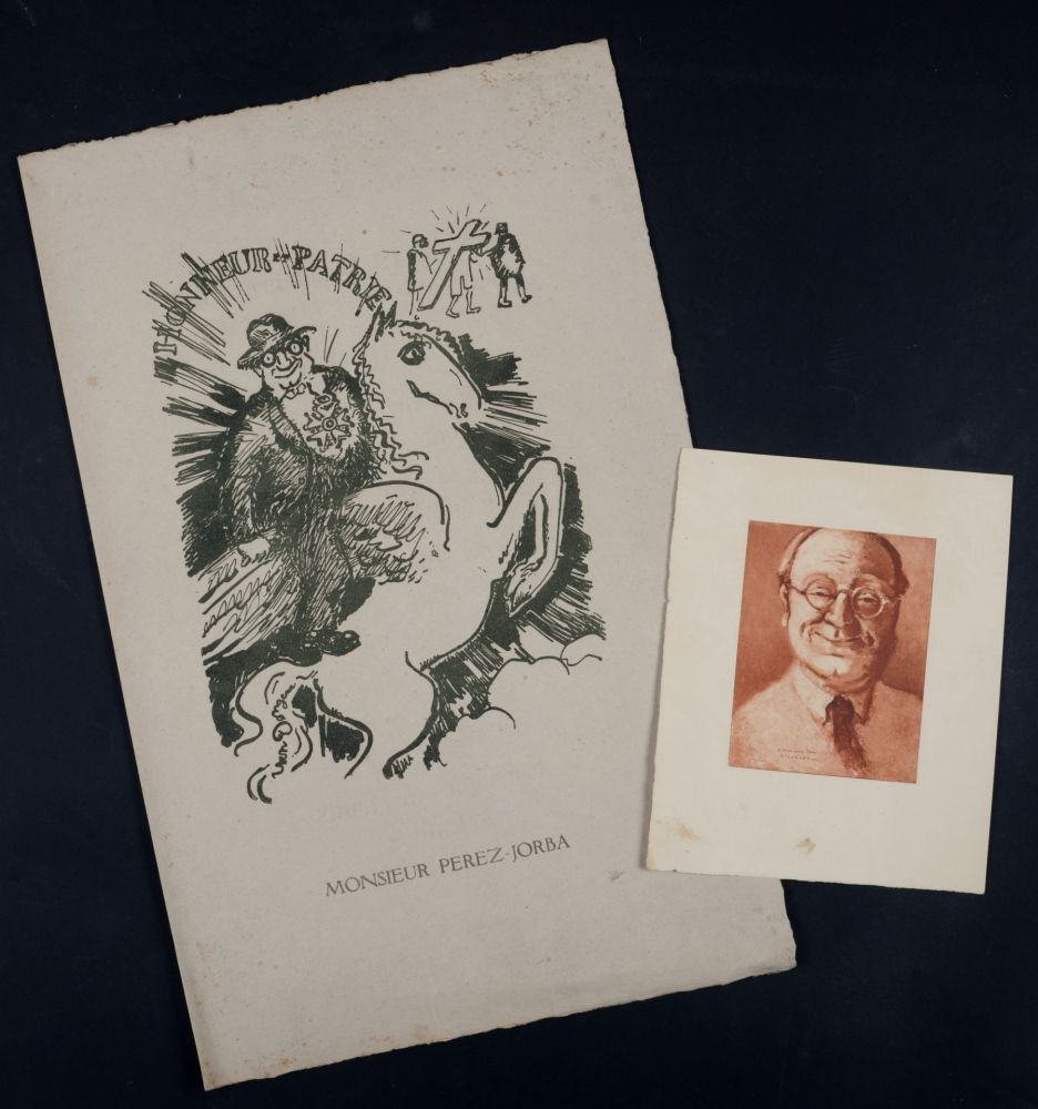 Litografia Van Dongen - Louis Jou : set of one menu and one lithograph