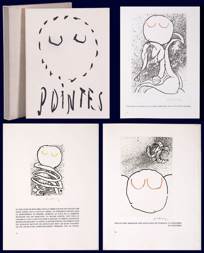Libro Illustrato Alechinsky - Louis Scutenaire et Pierre ALechinsky : POINTES (17 gravures monogrammées ou signées) - 1972