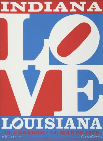 Serigrafia Indiana - Louisiane, LOVE, 1972 - Hand-signed