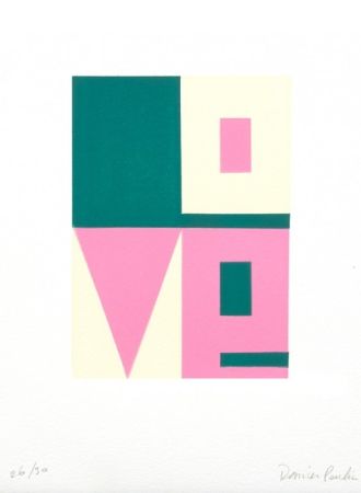 Incisione Su Legno Poulain - Love