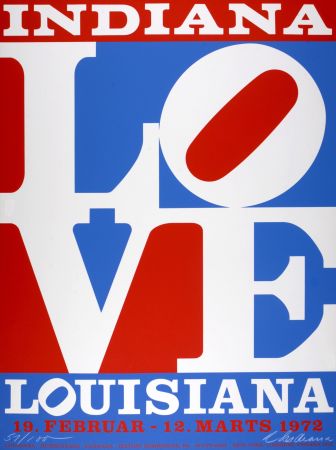 Serigrafia Indiana - Love, Louisiana, 1972