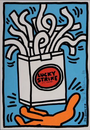 Serigrafia Haring - Lucky Strike, 1987  Hand signed, Edition of 30 