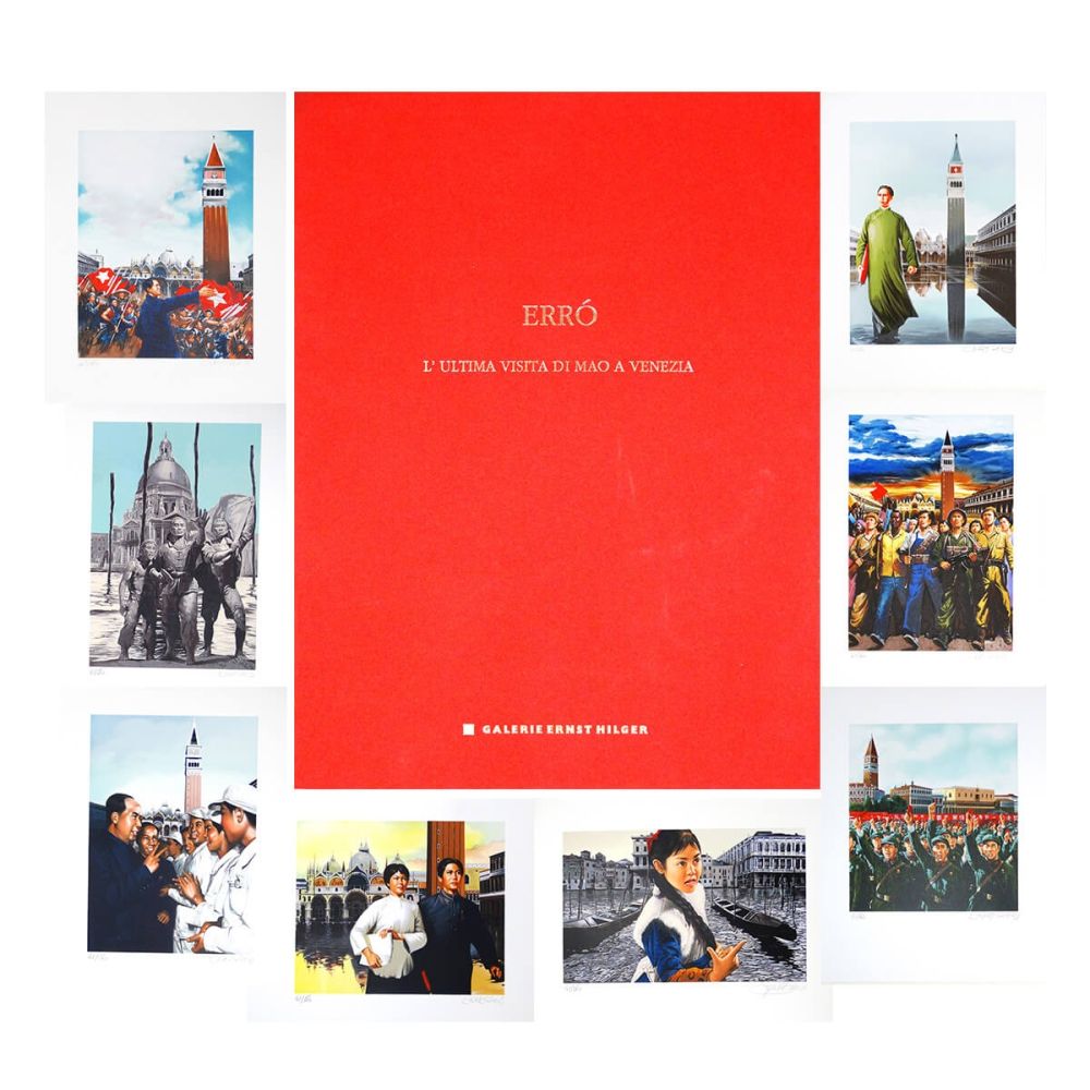 Litografia Erro - L'ultima visita di  Mao a Venezia - complete portfolio