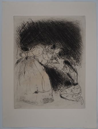 Incisione Chagall - L'éducation (La femme du gouverneur gronde sa fille)
