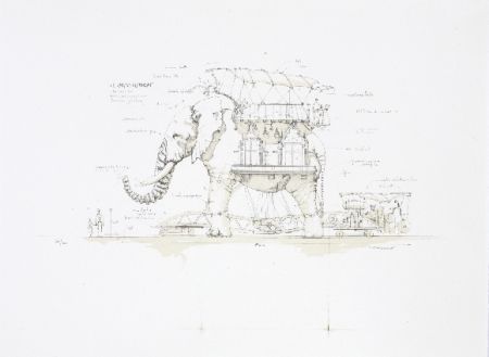 Litografia Delarozière - L'éléphant
