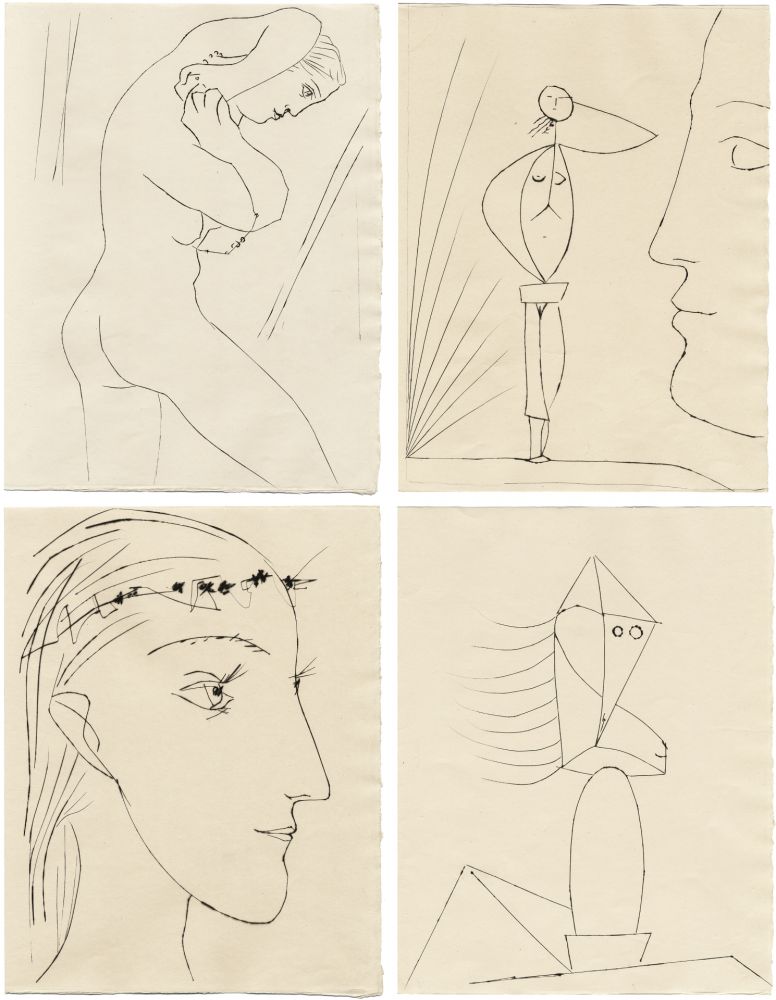 Libro Illustrato Picasso - M. Toesca : SIX CONTES FANTASQUES. 6 gravures originales (1953)