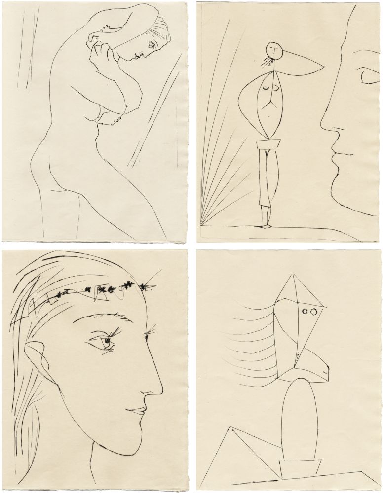 Libro Illustrato Picasso - M. Toesca : SIX CONTES FANTASQUES. 6 gravures originales (1953)