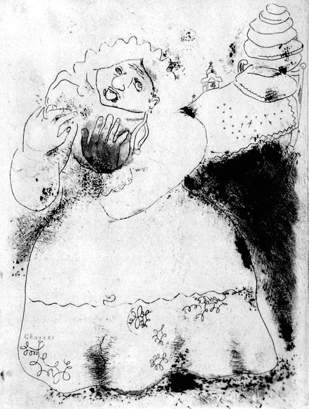 Acquaforte Chagall - Madame Korobotchka
