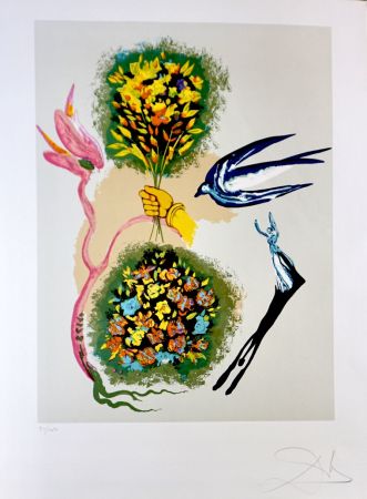 Litografia Dali - Magic Butterfly & The Dream Apparition of The Rose
