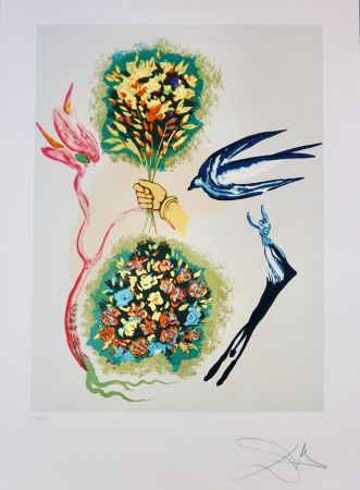 Litografia Dali - Magic Butterfly & The DreamApparition of The Rose 