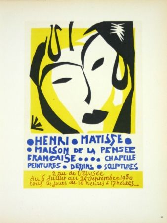 Litografia Matisse - Maison de la Pensée Française