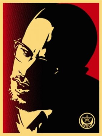 Serigrafia Fairey - Malcolm X Red