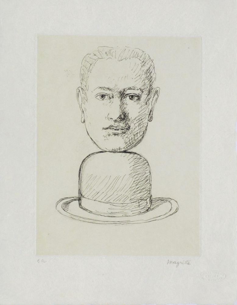 Acquaforte E Acquatinta Magritte - Man with a Bowler Hat