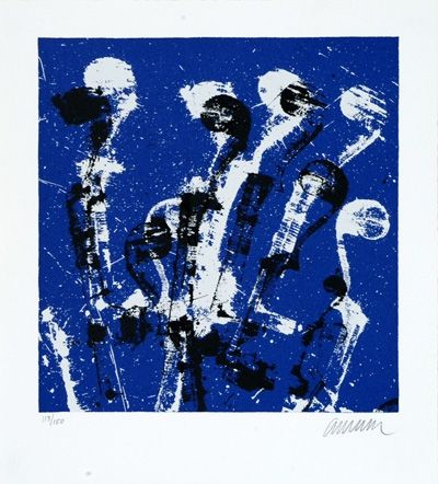 Serigrafia Arman - Manches de violons bleus