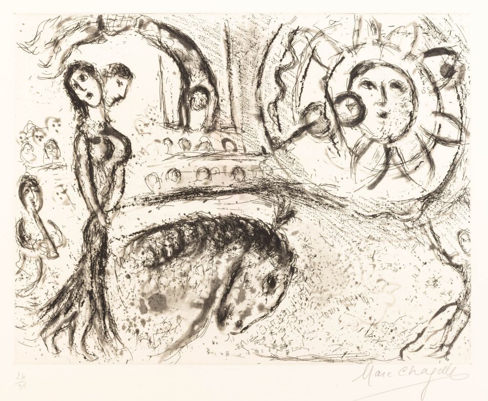 Incisione Chagall - Marc Chagall (1887–1985) - Le Cirque fantastique - Etching on paper - 1967